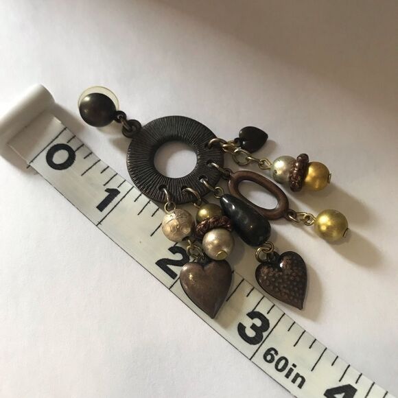 Vintage Funky clunky dangle earrings - Picture 2 of 3